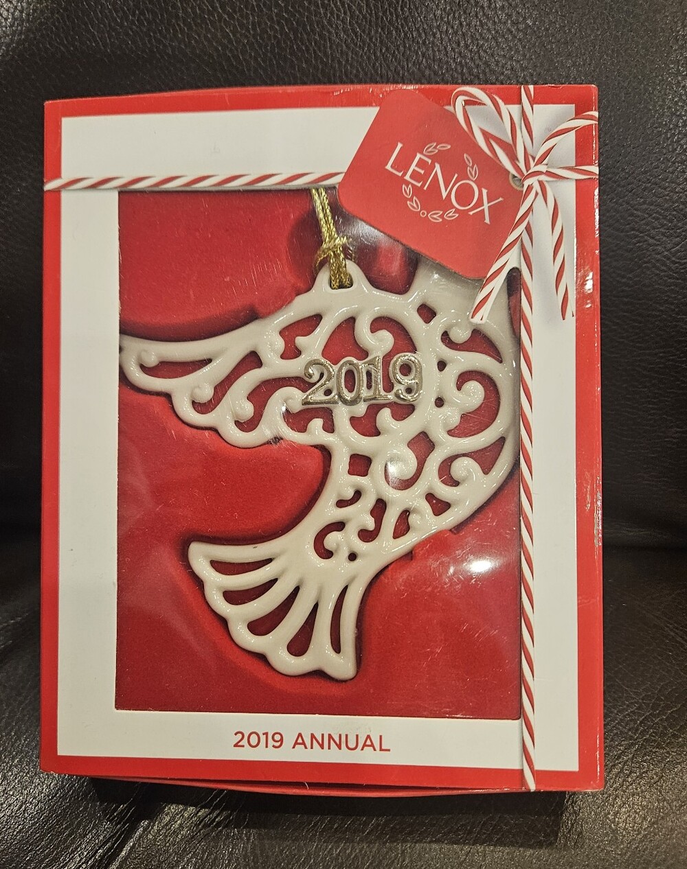 Lenox White Dove 2019 Ceramic Holiday Ornament with Gold Cord